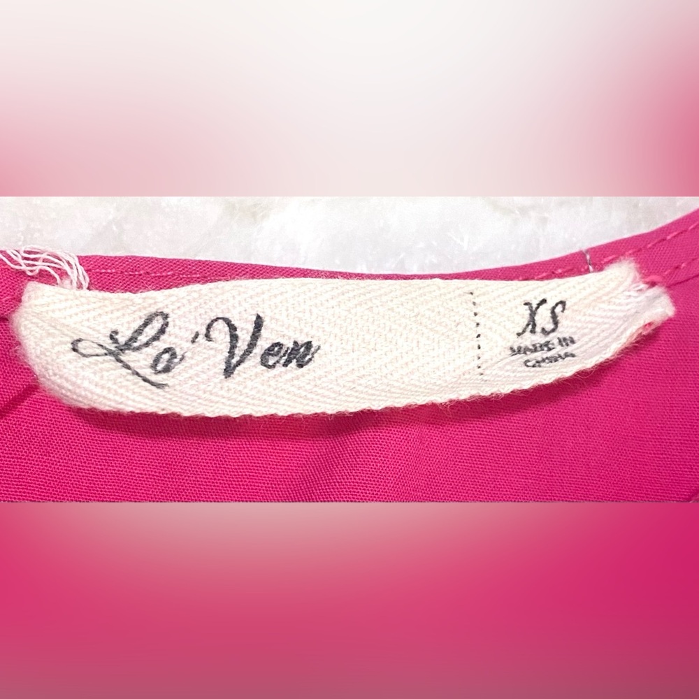 La Ven Womens XS Solid Pink Flutter Sleeve Dress Preppy Feminine Cottagecore - Picture 14 of 15